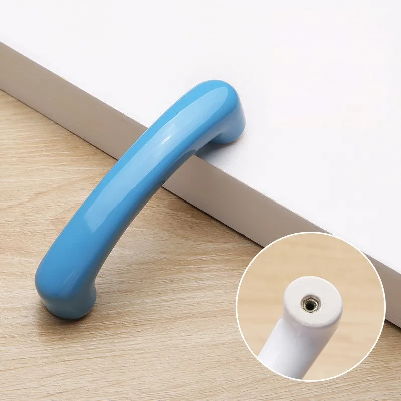 Móveis decorativos de estilo costeiro de cerâmica infantil azul armário gaveta puxadores e puxadores